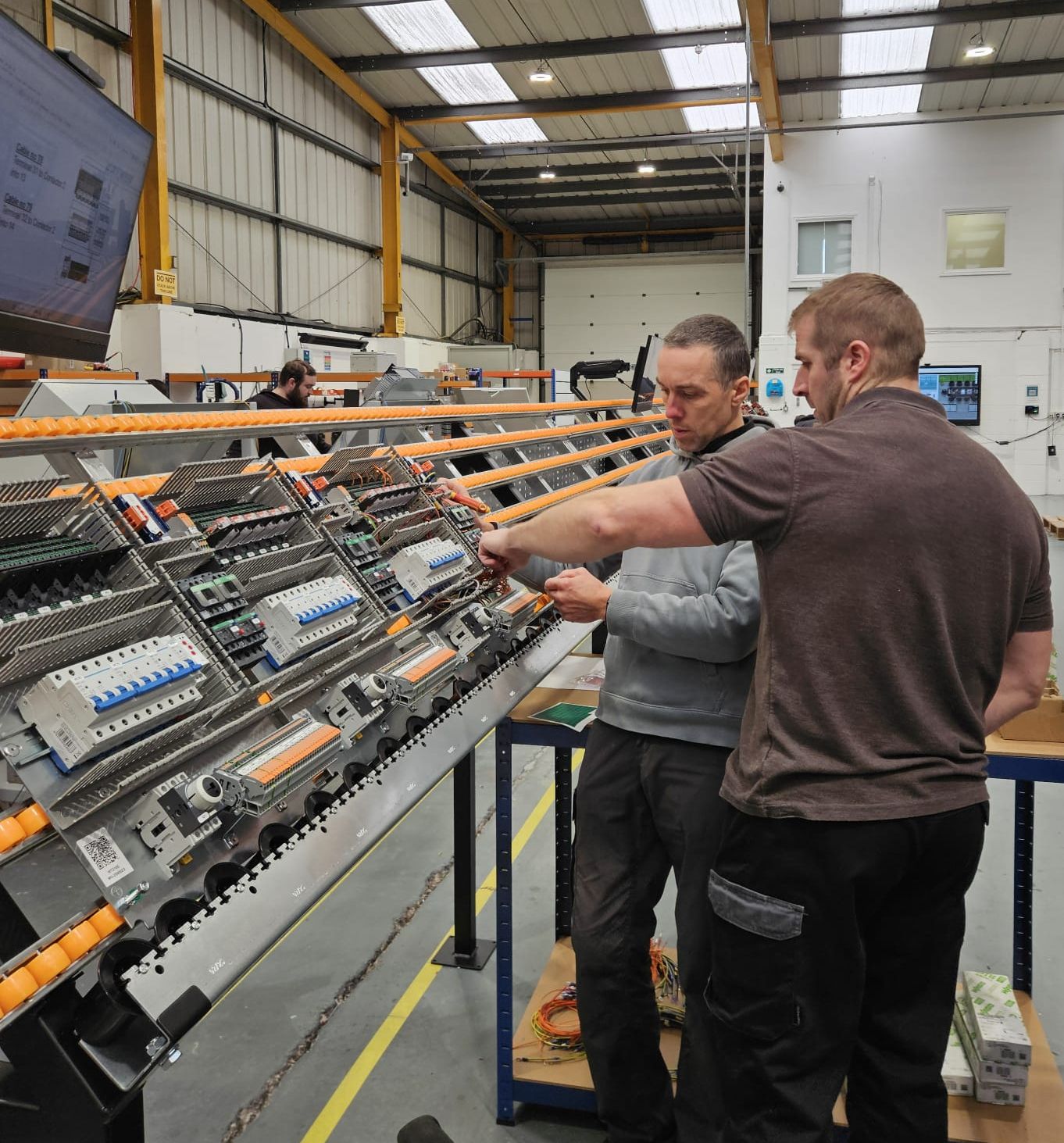 G&G engineers building control panels on the factory floor in Stoke-on-Trent